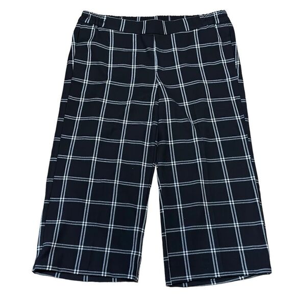 Old Navy Black & White Window Pane Wide Leg Capri Pants XLARGE - Picture 2 of 12